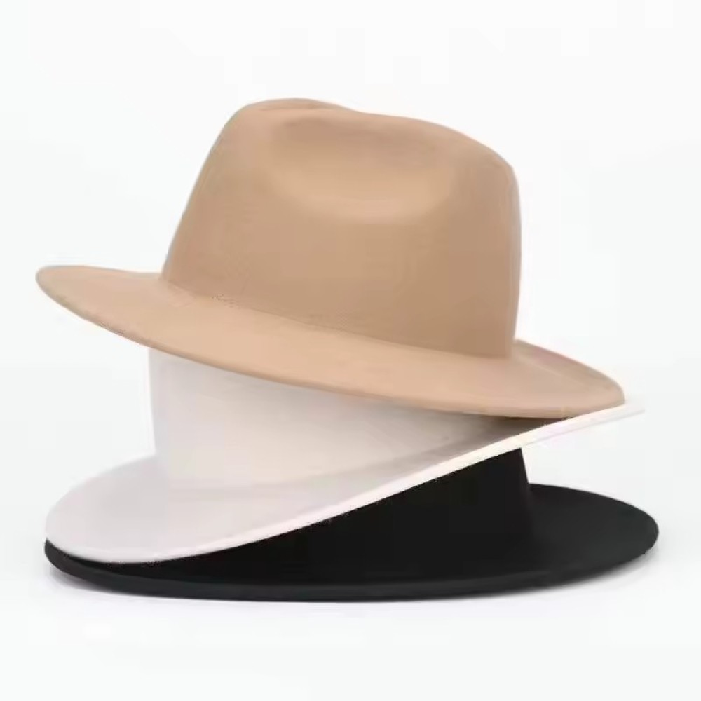 Fashion Polyester Fedora Hat for Women Men Classic Character Casual Flat Wide Brim Jazz Cap