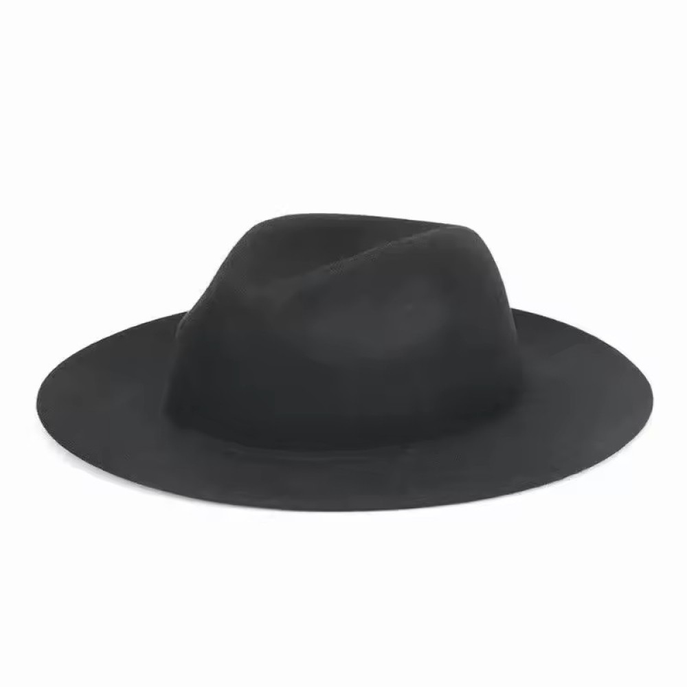 Fashion Polyester Fedora Hat for Women Men Classic Character Casual Flat Wide Brim Jazz Cap