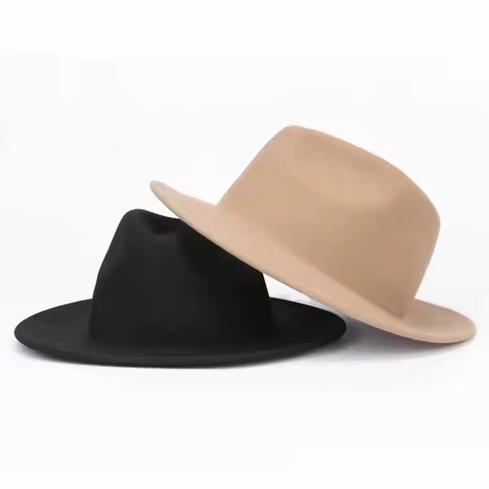 Fashion Polyester Fedora Hat for Women Men Classic Character Casual Flat Wide Brim Jazz Cap