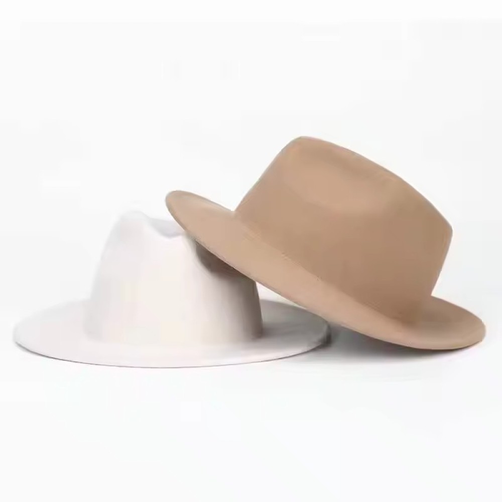 Fashion Polyester Fedora Hat for Women Men Classic Character Casual Flat Wide Brim Jazz Cap