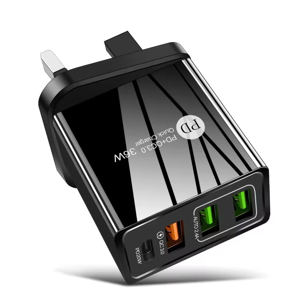 PD36W TYPE-C Wall Charger QC3.0 3USB Quick Charger PD 20W Fast Charge