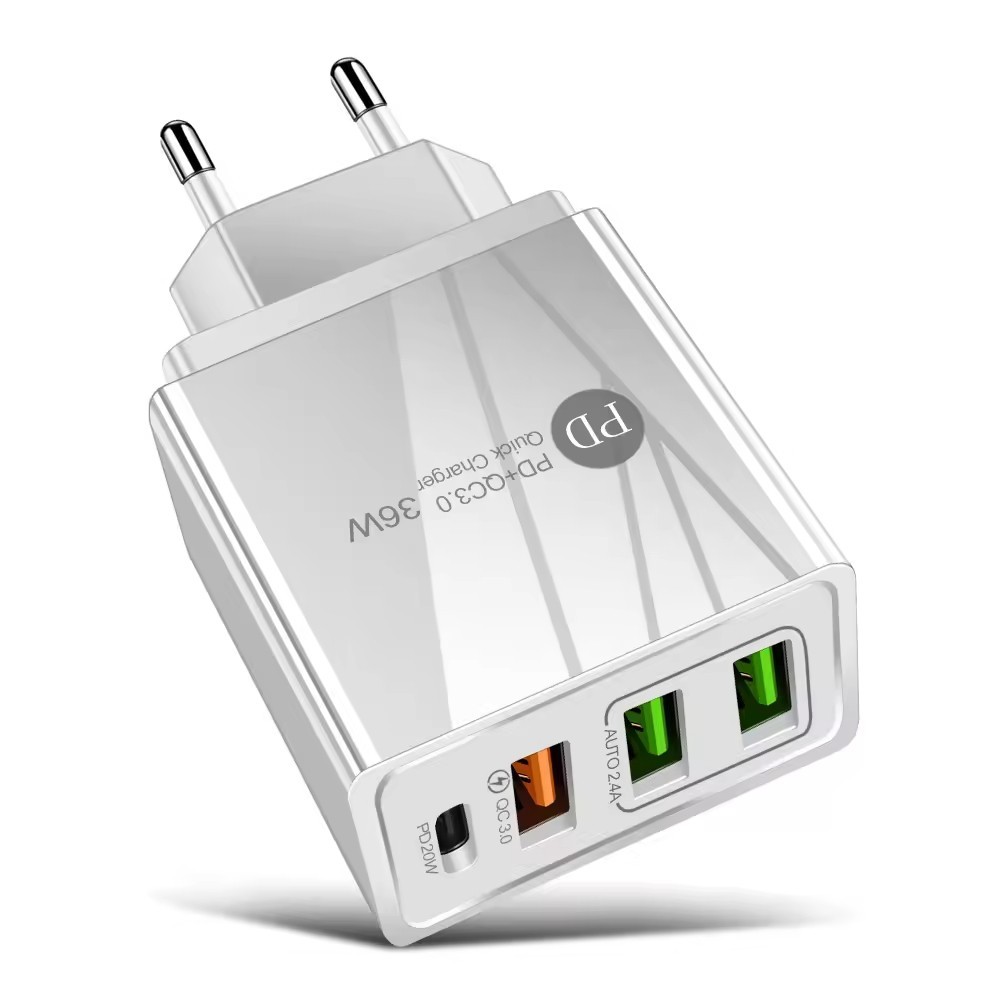 PD36W TYPE-C Wall Charger QC3.0 3USB Quick Charger PD 20W Fast Charge
